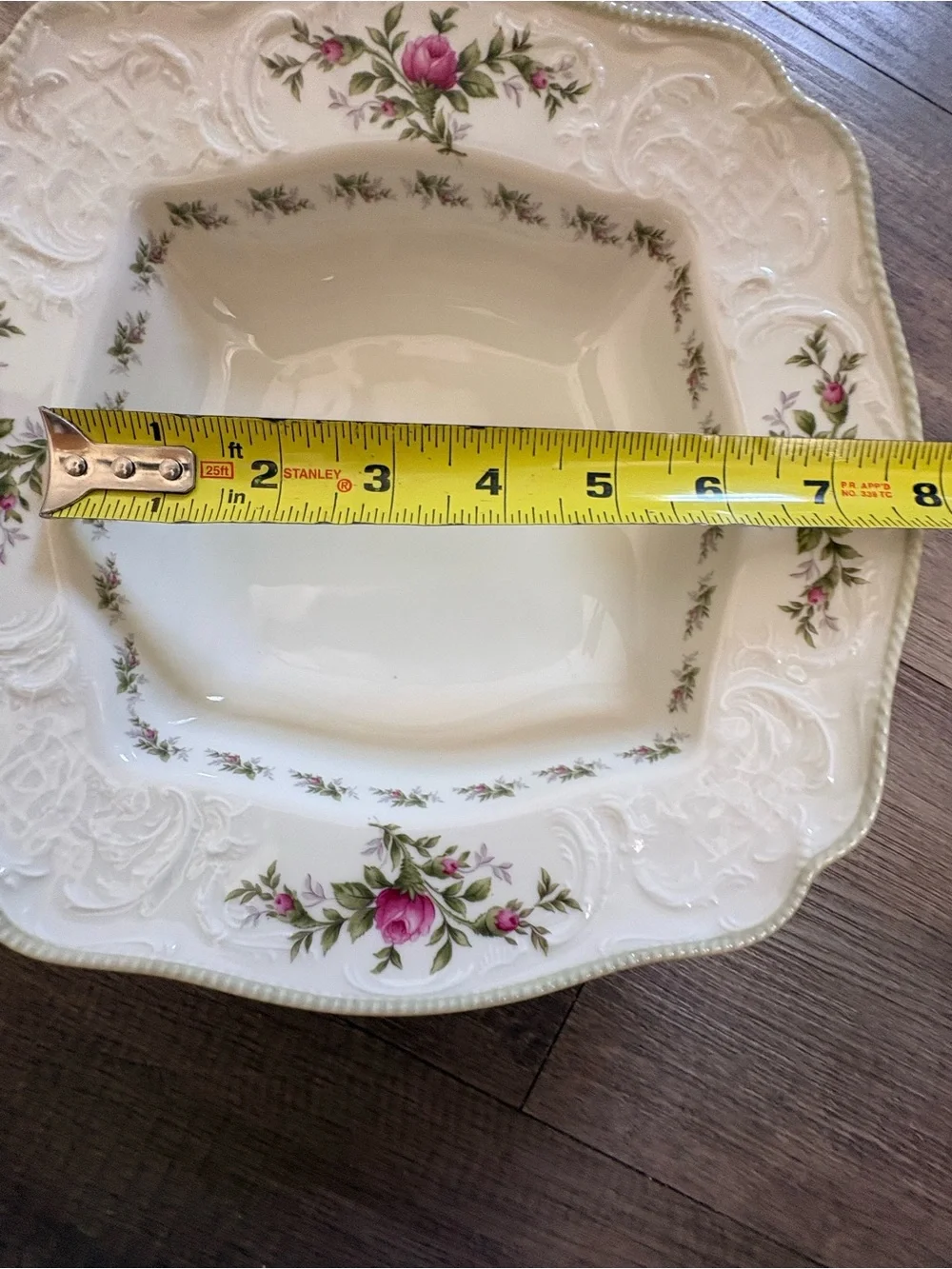 Rosenthal Sanssouci Rose Square Vegetable Serving Bowl 9 1/2